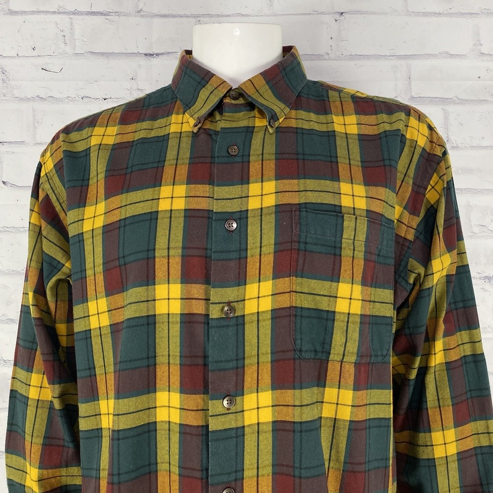 Bullock & Jones Shirt‎ Men's XL Long Sleeve Button Up Plaid Relaxed Fit USA Made